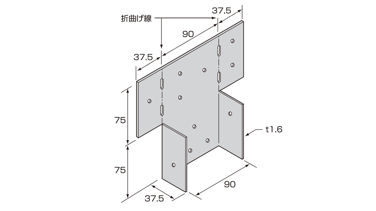 Cマーク金物(C) 柱脚金物 PB-42（六角ボルト付） (10入1ケース) 山菱 ツーバイフォー(ツーバイフォー金物 枠組壁工法金物) - 2